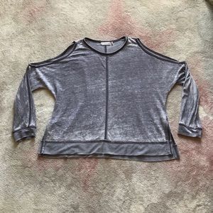 Distressed long sleeve top